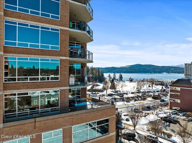 property view of water featuring a mountain view