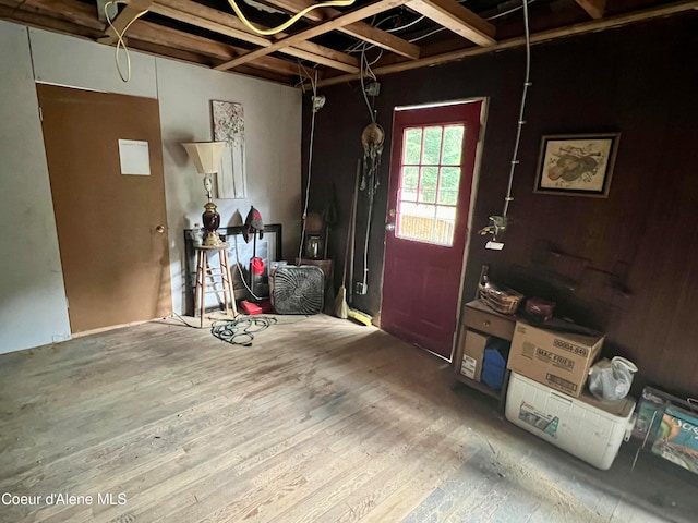 interior space with hardwood / wood-style flooring