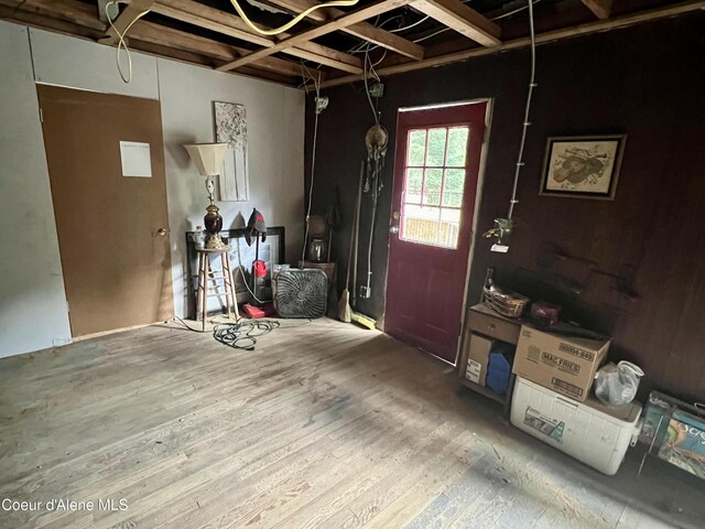 entrance foyer with wood finished floors