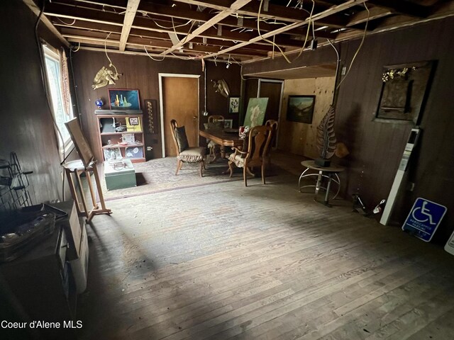 misc room featuring wood-type flooring