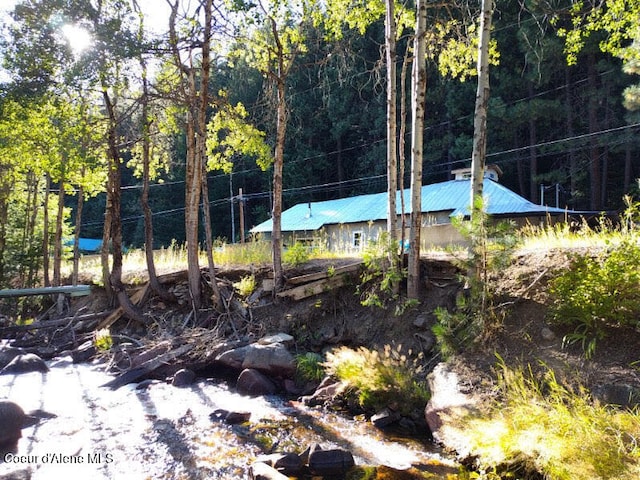 view of yard featuring a view of trees