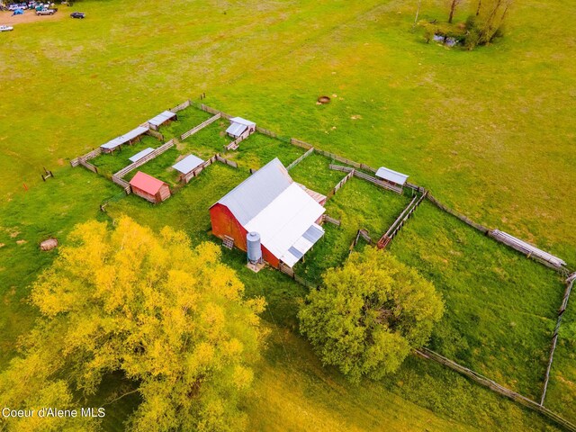 bird's eye view with a rural view