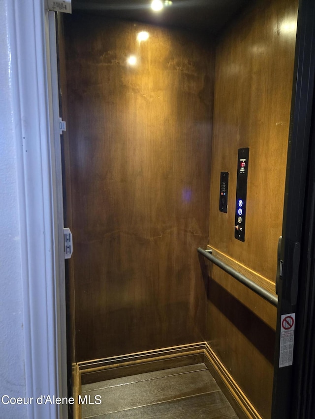 interior details featuring elevator