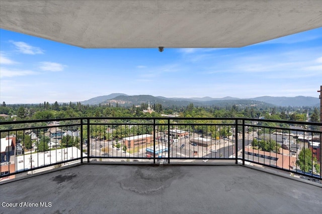 balcony with a mountain view