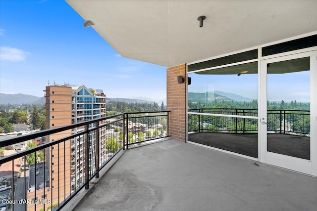 balcony with a mountain view