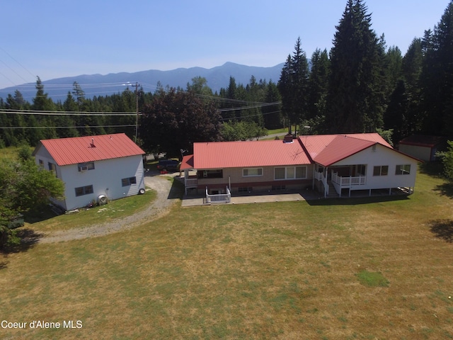 aerial view featuring a mountain view