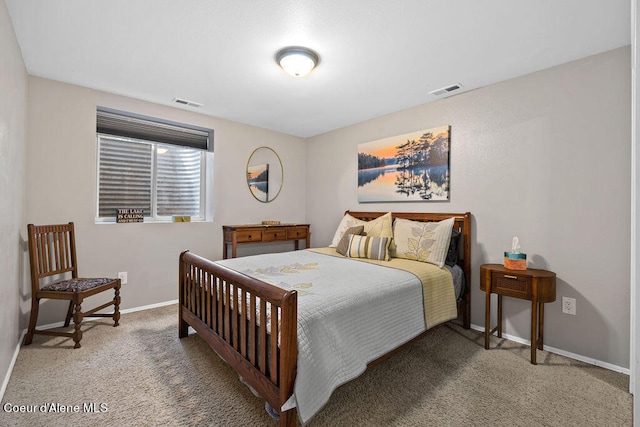 bedroom featuring carpet