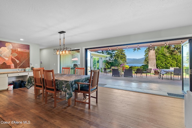 dining room with wood-type flooring