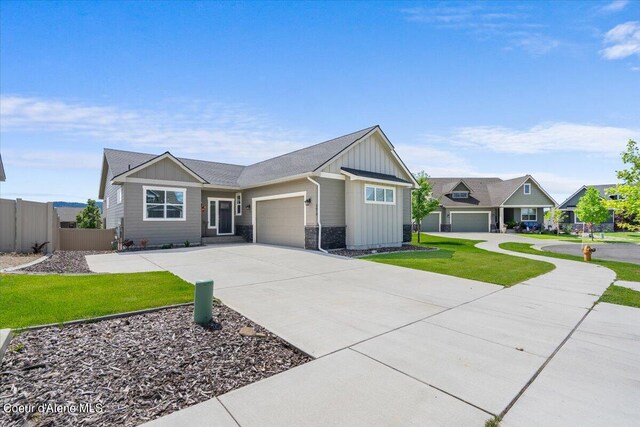 ranch-style home with a garage