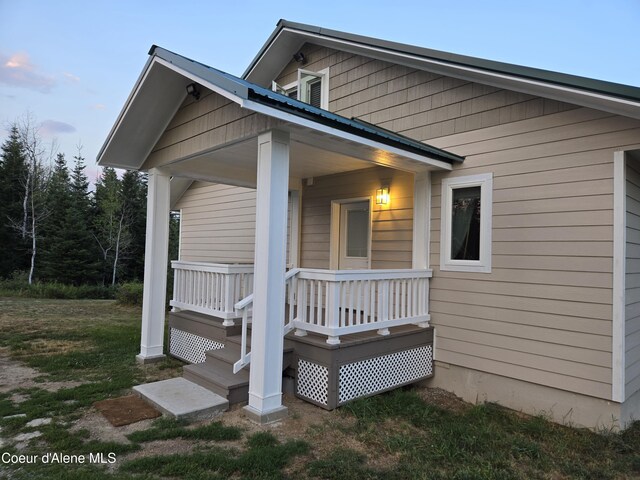 exterior space with a porch