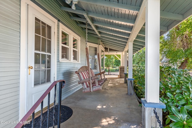 view of patio featuring covered porch