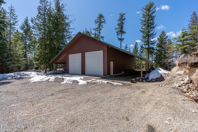 view of garage