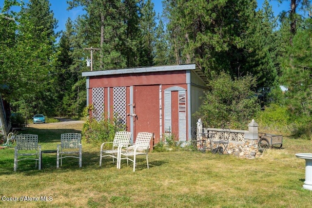 view of shed