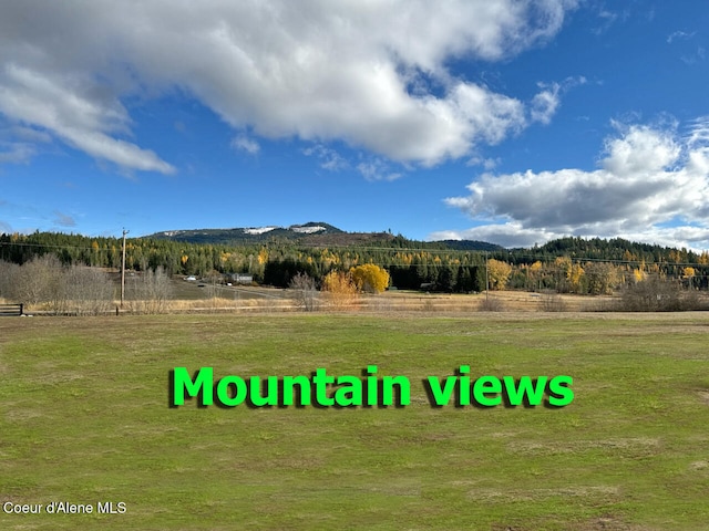 mountain view with a rural view