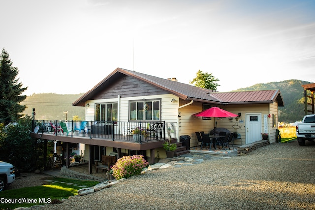 view of front of home with a deck