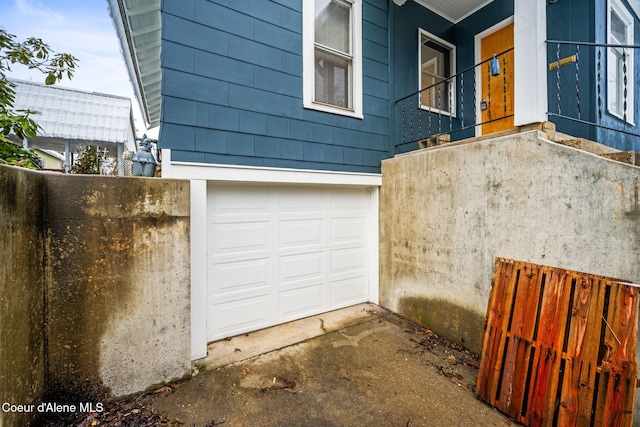 view of garage