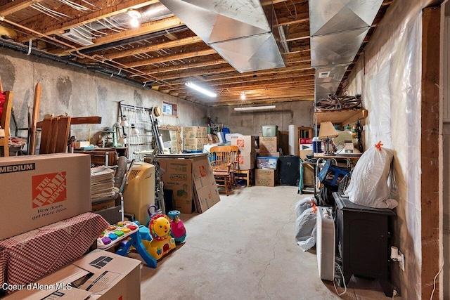 view of unfinished below grade area