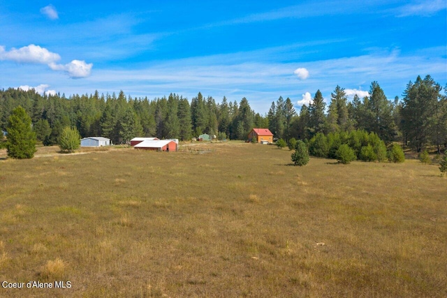 view of yard with a rural view