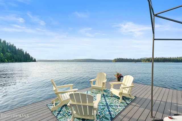 8491 N Mckinley Ln, Hayden, ID 83835 - view of dock featuring a water view