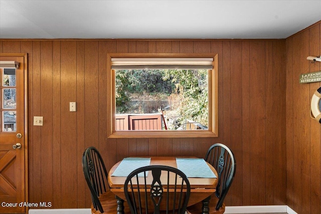 view of dining space