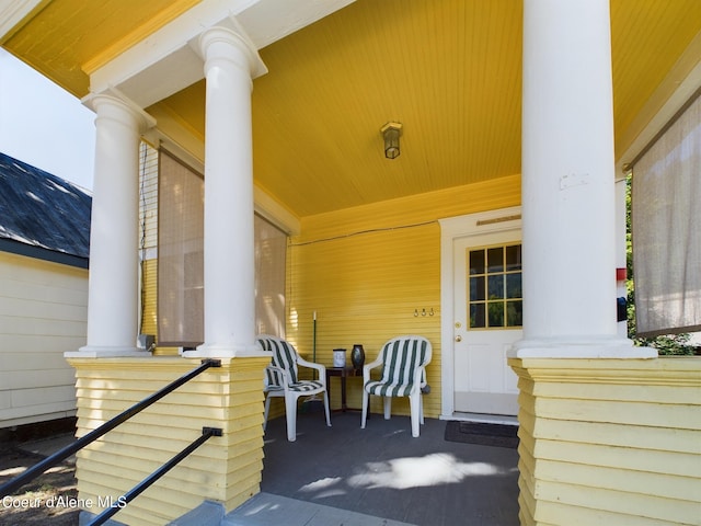 view of patio / terrace featuring covered porch