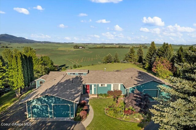 bird's eye view featuring a rural view