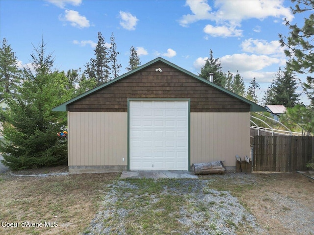 view of garage