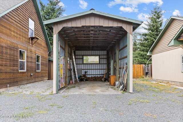 view of parking featuring a carport