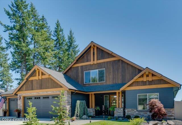 craftsman-style home featuring a garage