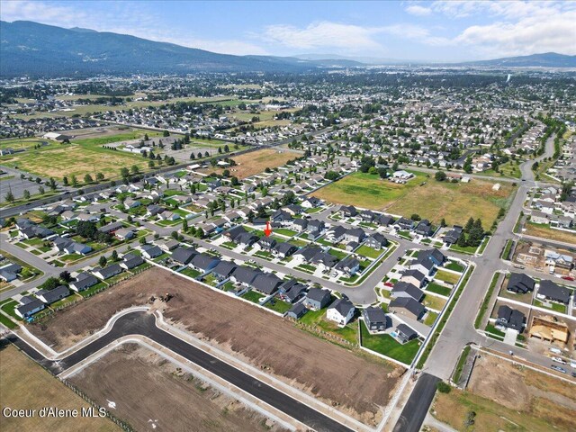 aerial view featuring a mountain view