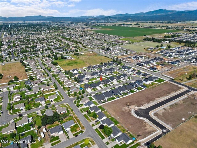 aerial view with a mountain view