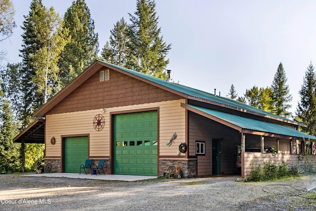 view of garage