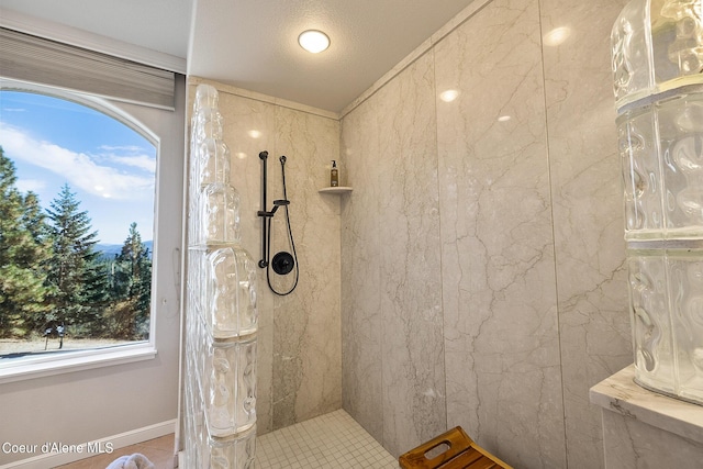 full bathroom featuring walk in shower