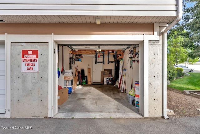 view of garage