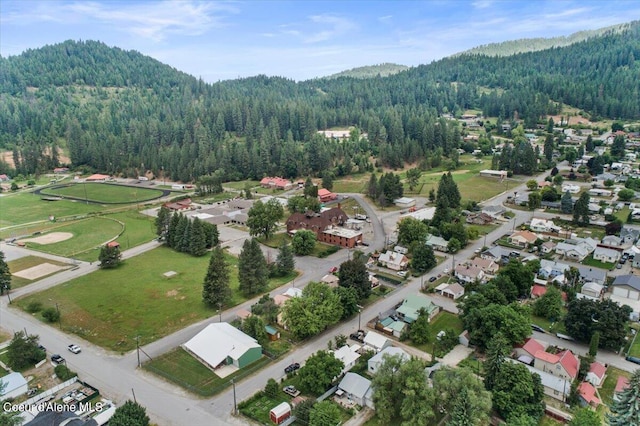 bird's eye view featuring a mountain view