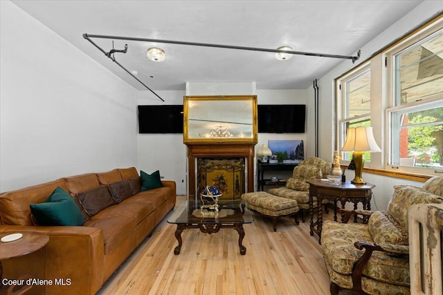 living room featuring light hardwood / wood-style floors