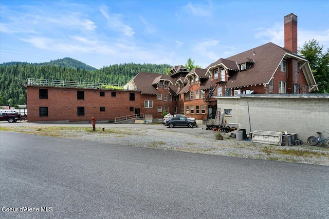 exterior space with a mountain view