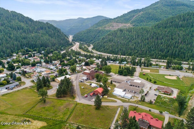 aerial view featuring a mountain view