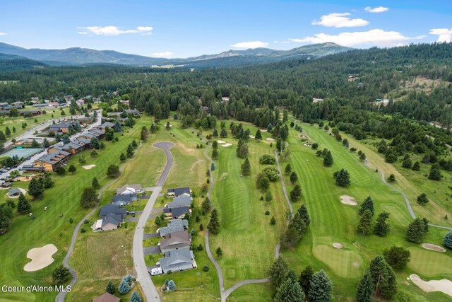 birds eye view of property featuring a mountain view