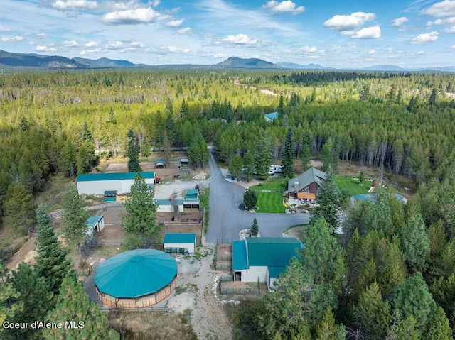 aerial view featuring a mountain view