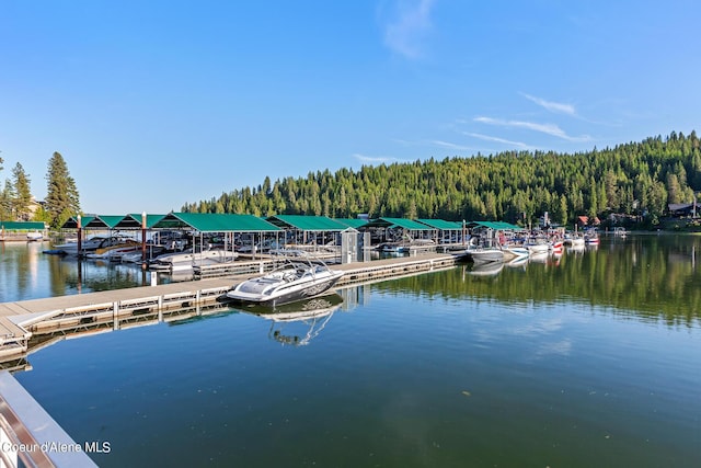 17023 S Citrine Dr, Coeur Dalene, ID 83814 - view of dock with a water view and a wooded view