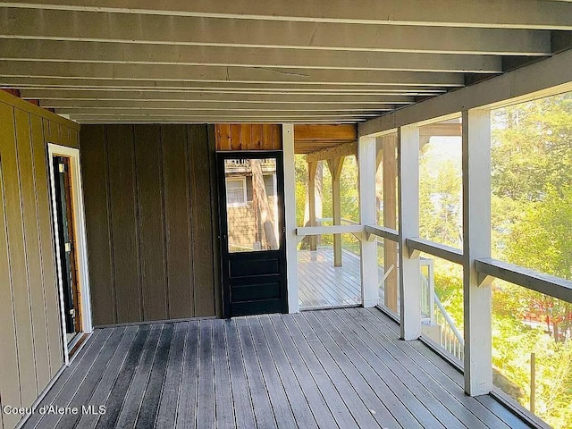 view of unfurnished sunroom