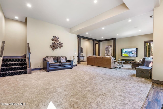 living room featuring hardwood / wood-style floors