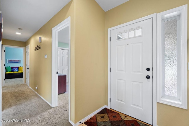 view of carpeted entryway