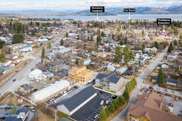 aerial view featuring a mountain view