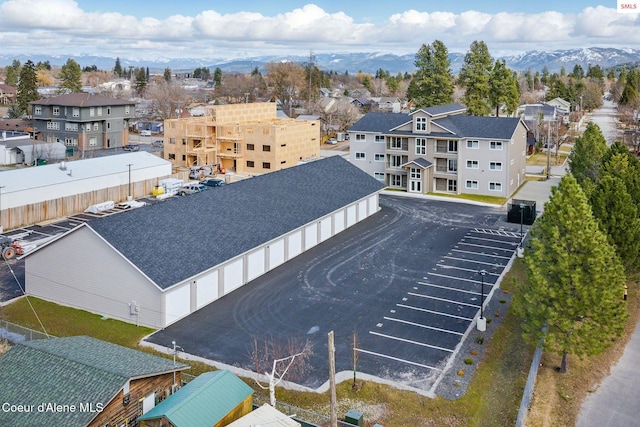 bird's eye view with a mountain view and a residential view