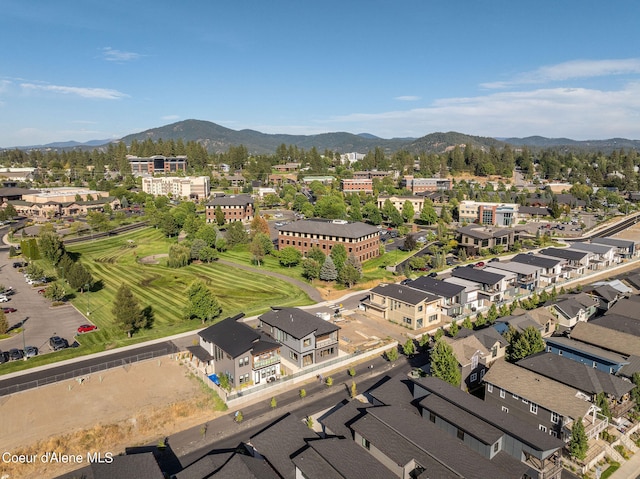 bird's eye view featuring a mountain view