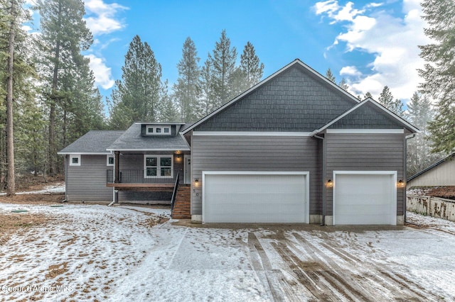 craftsman-style house with a garage