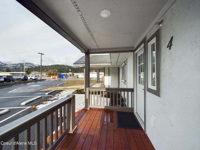 deck with a porch