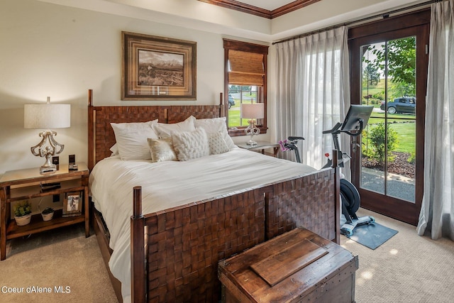 17021 S Citrine Dr, Coeur Dalene, ID 83814 - carpeted bedroom with ornamental molding and access to exterior